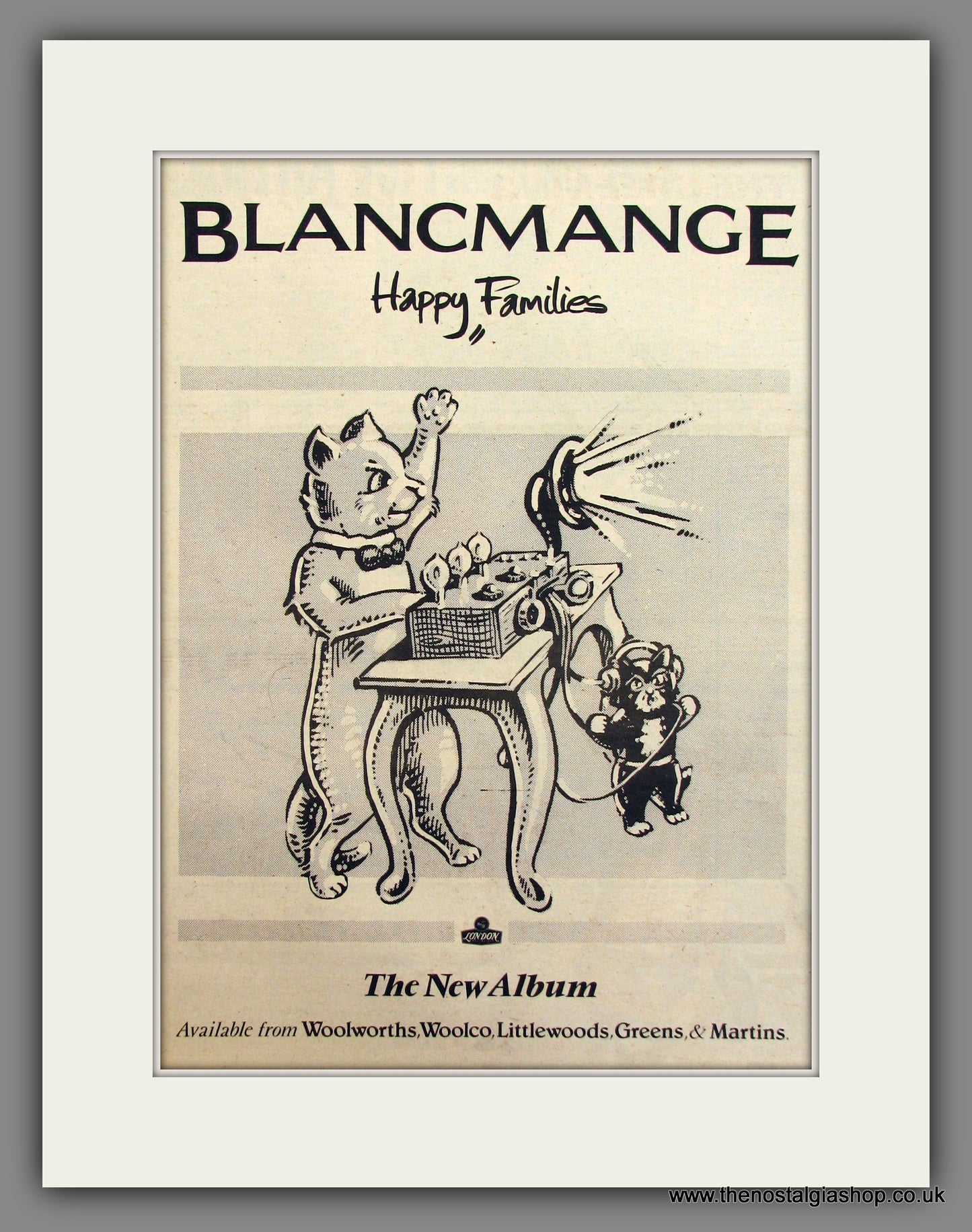 Blancmange. Happy Families. Original Advert 1982(ref AD11697)