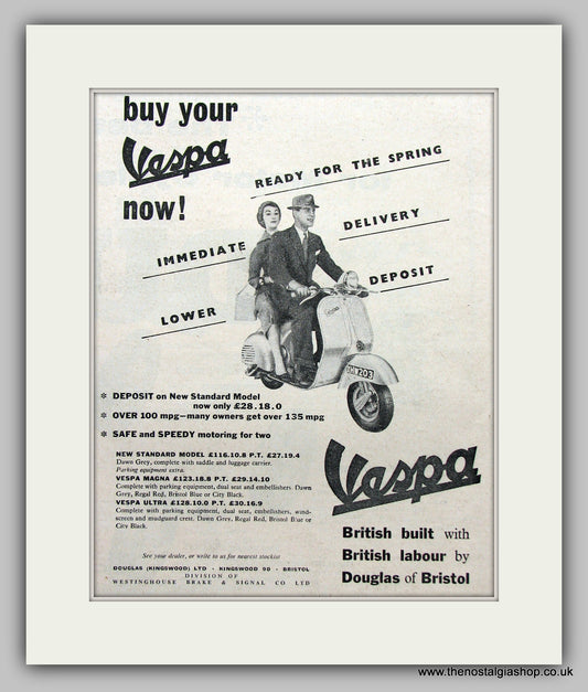 Vespa British Built 1957 Original Advert (ref AD6815)