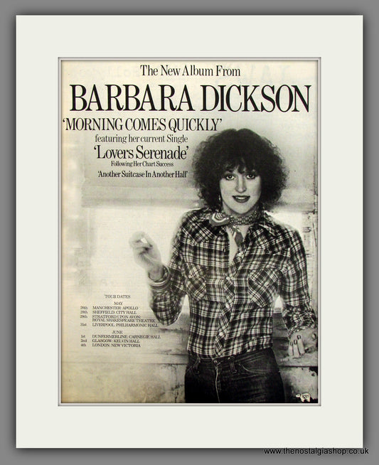 Barbara Dickson. Morning Comes Quickly. Original Advert 1977 (ref AD11700)