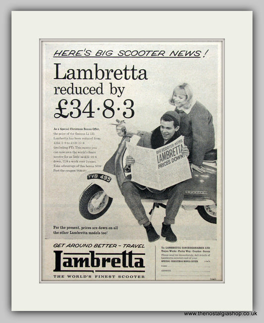 Lambretta Scooter Original Advert 1961 (ref AD6795)