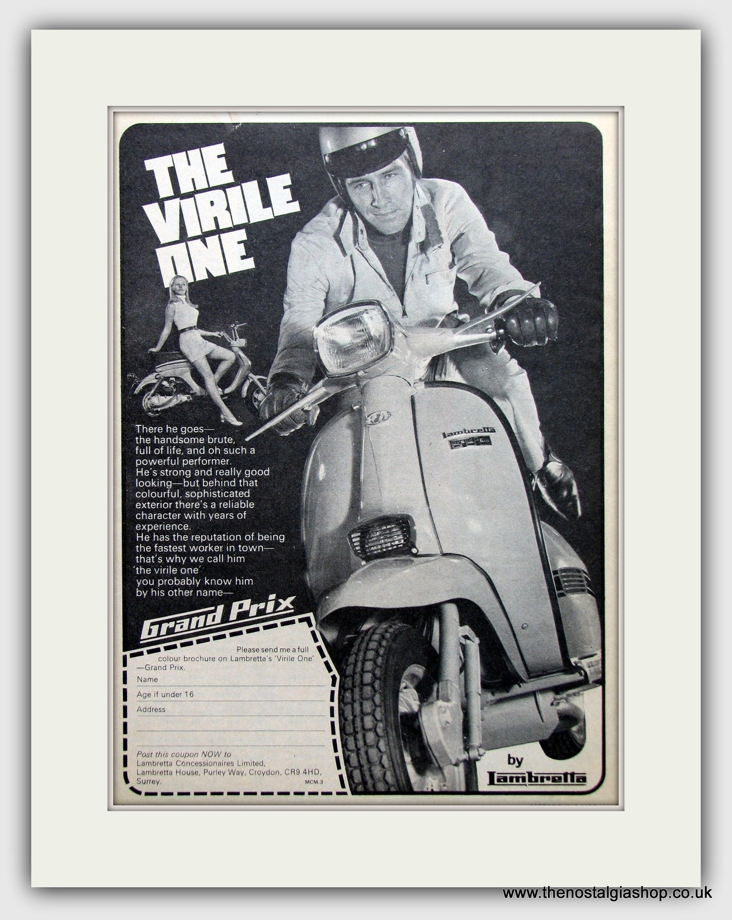 Lambretta Grand Prix Scooter Original Advert 1970 (ref AD6797)