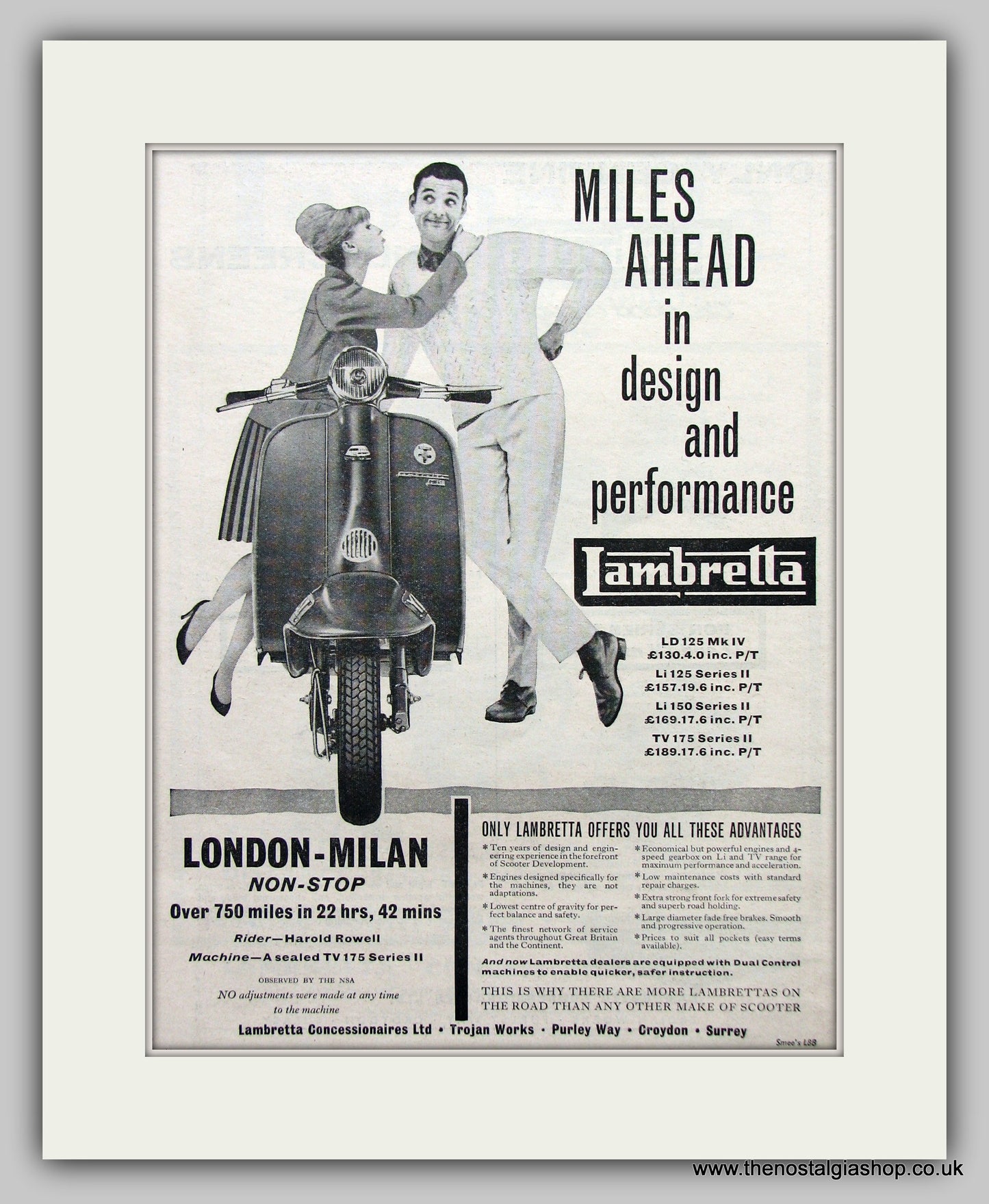 Lambretta Scooter Original Advert 1960 (ref AD6801)