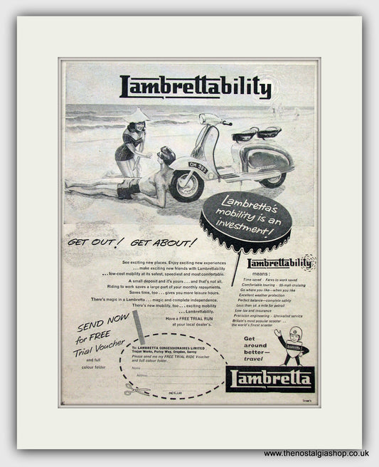 Lambretta Scooter. Lambrettability.  Original Advert 1960 (ref AD6806)