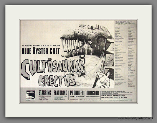 Blue Oyster Cult, Cultosaurus Erectus. Original Advert 1980 (ref AD11733)