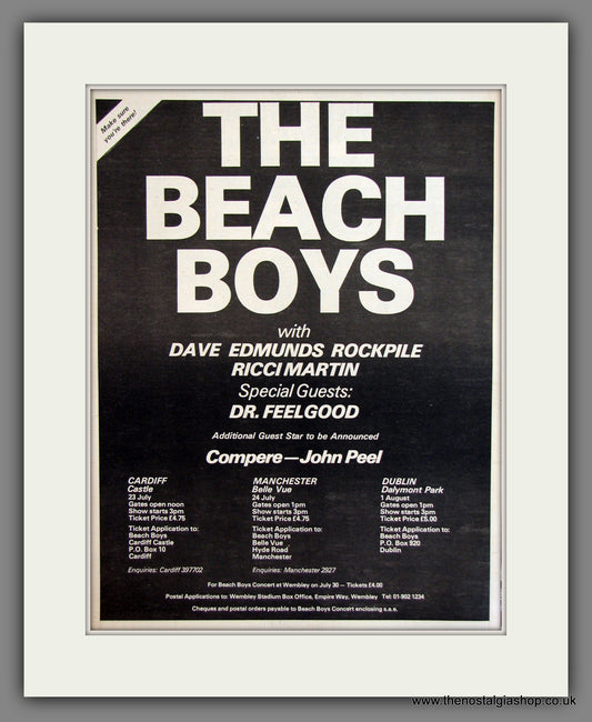 The Beach Boys Concert Plus Guests. Original Advert 1977 (ref AD11755)