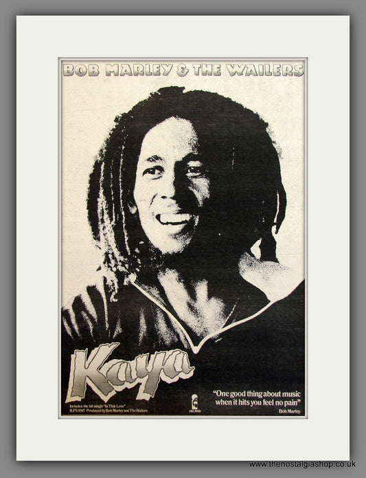 Bob Marley And The Wailers. Kaya. Original Advert 1978 (ref AD11765)