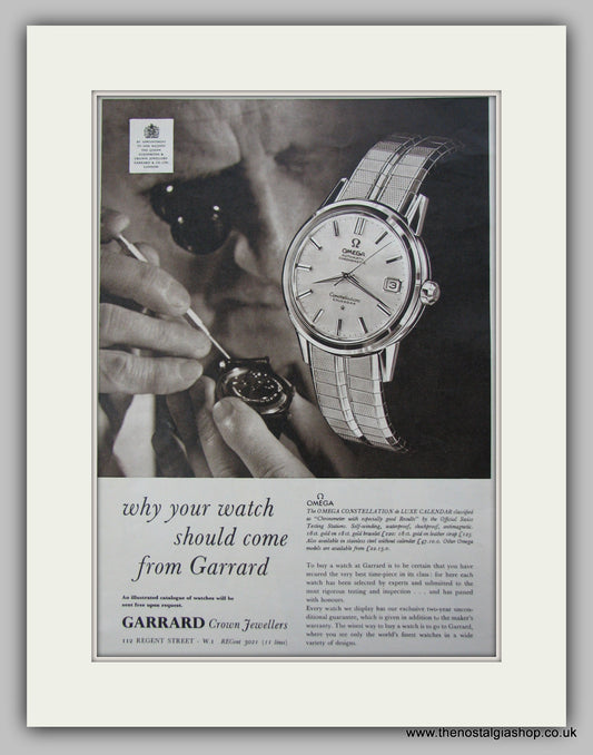 Omega Constellation de Luxe Calendar Watch.  Original Advert 1961 (ref AD9454)