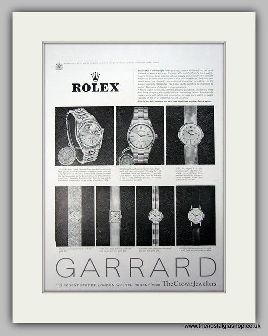 Rolex Watches.  Original Advert 1966 (ref AD9456)