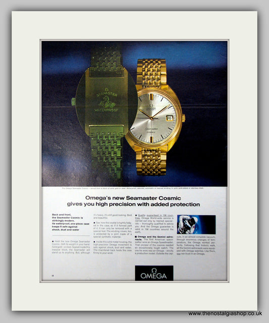 Omega Seamaster Cosmic Watch. Original Advert 1968 (ref AD9462)