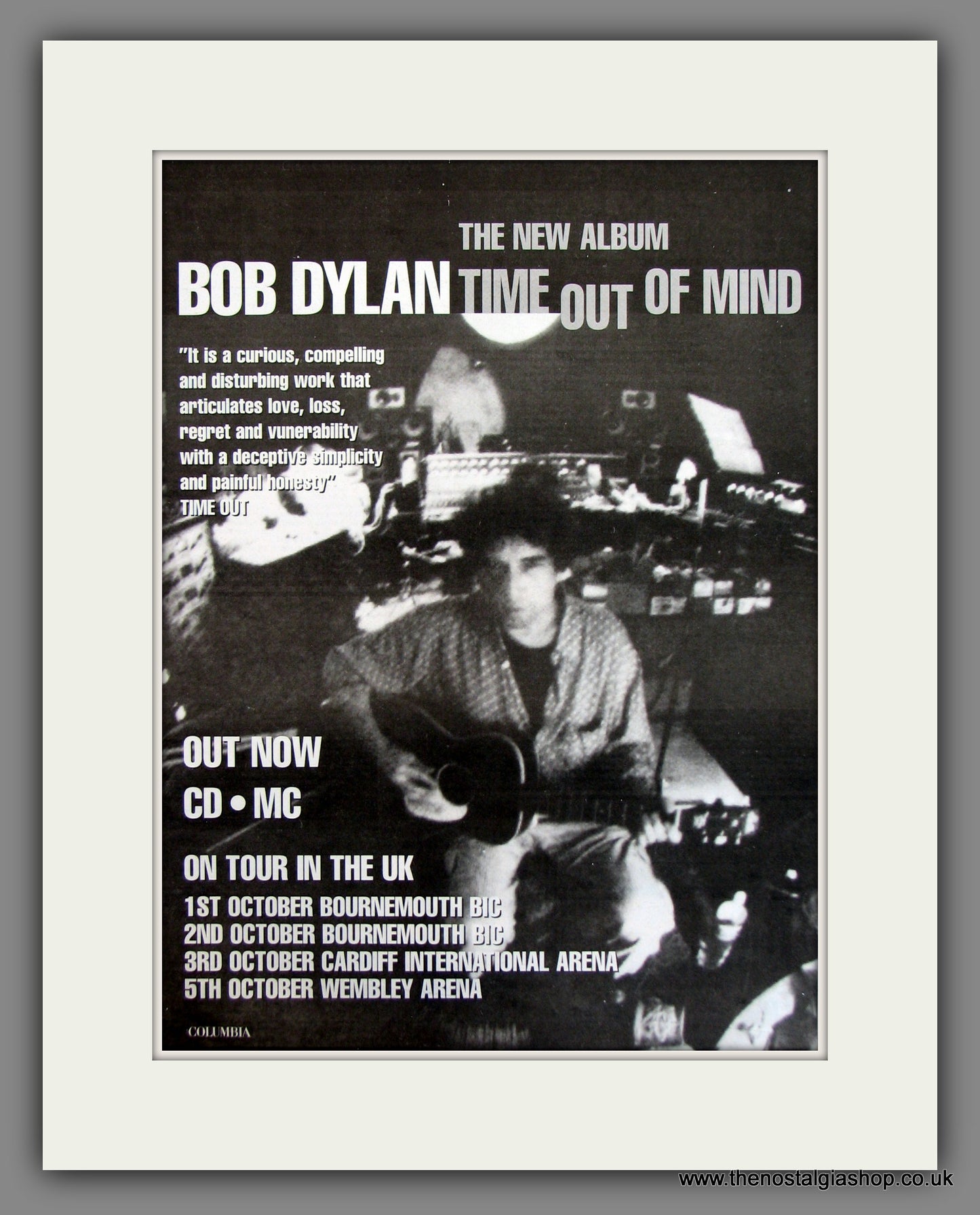 Bob Dylan, Time Out Of Mind. Original Advert 1997 (ref AD11778)