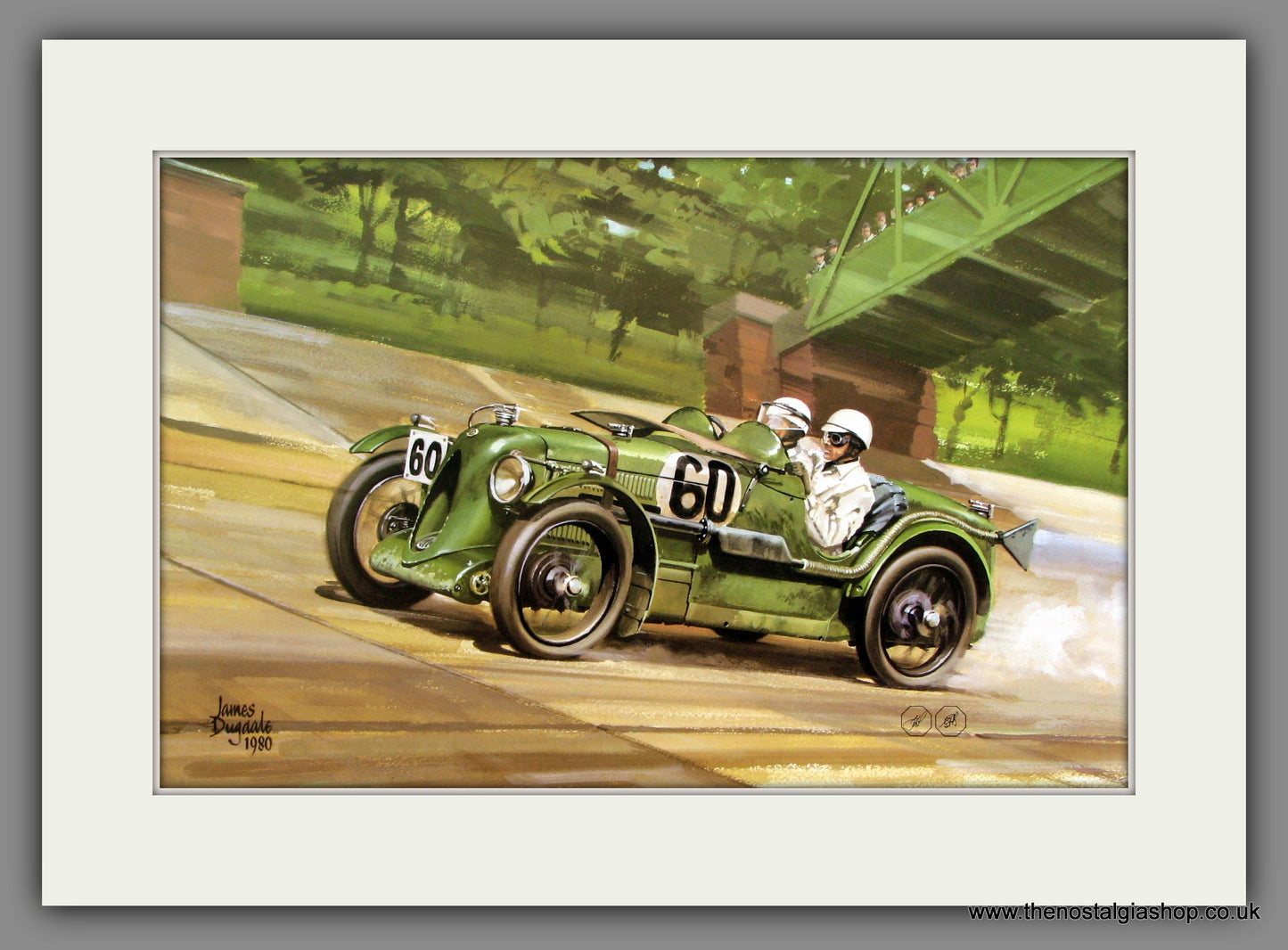 MG C Type, The Montlhery Midget. Classic Large Car Print. Mounted.