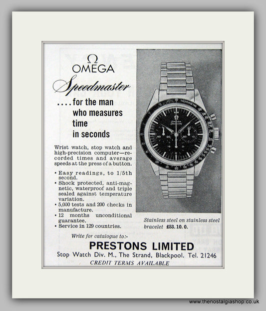 Omega Speedmaster  Watch. Original Advert 1963 (ref AD6861)