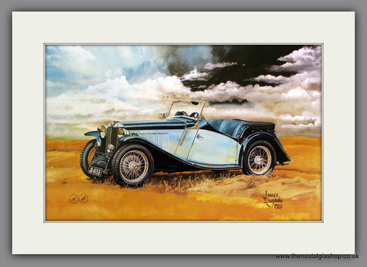 MG NA, Magnette 2-Seater. Classic Large Car Print. Mounted.