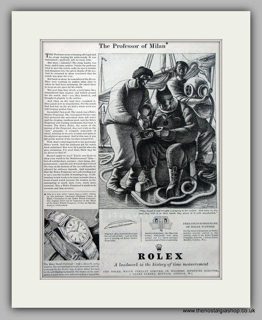 Rolex Oyster Perpetual Watches Original Advert 1952 (ref AD6874)