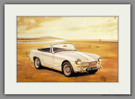 MG Midget GAN 4. Classic Large Car Print. Mounted.