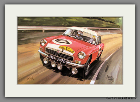 MGB. The Marathon B. Classic Large Car Print. Mounted.