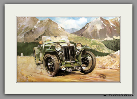 MG L2, Magna 2-Seater. Classic Large Car Print. Mounted.