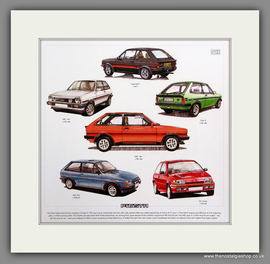 Ford Fiesta Mk I and Mk II Mounted Print.