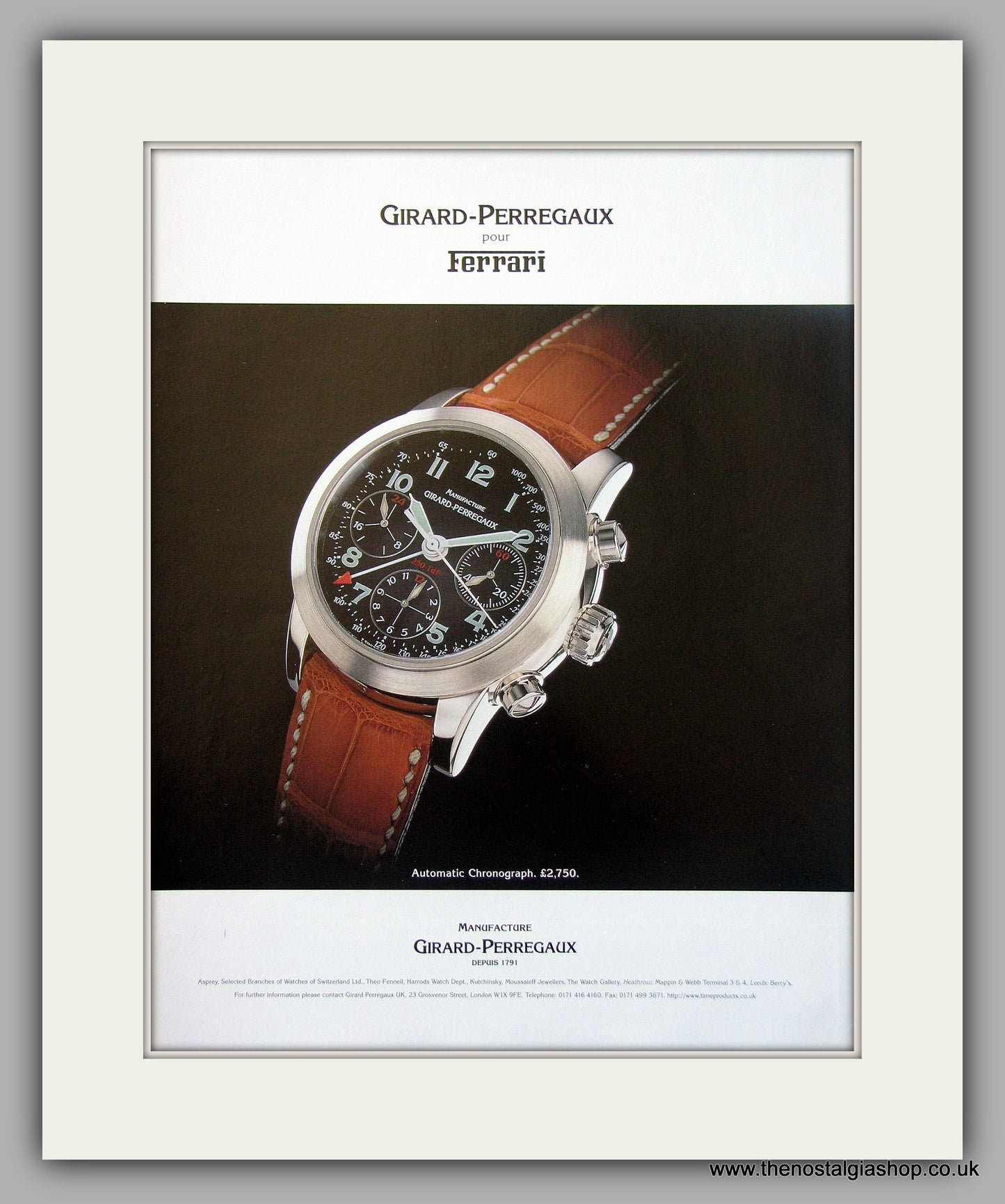 Girard Perregaux Watch Original Advert 1999 ref AD6911 The