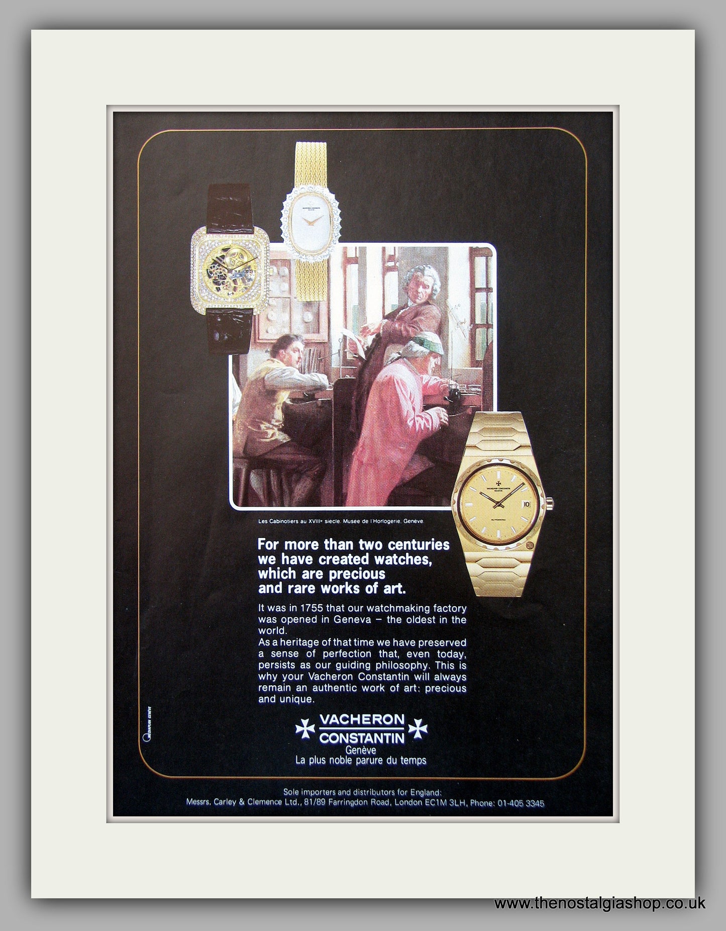 Vacheron Constantin Watch Original Advert 1980 ref AD6916