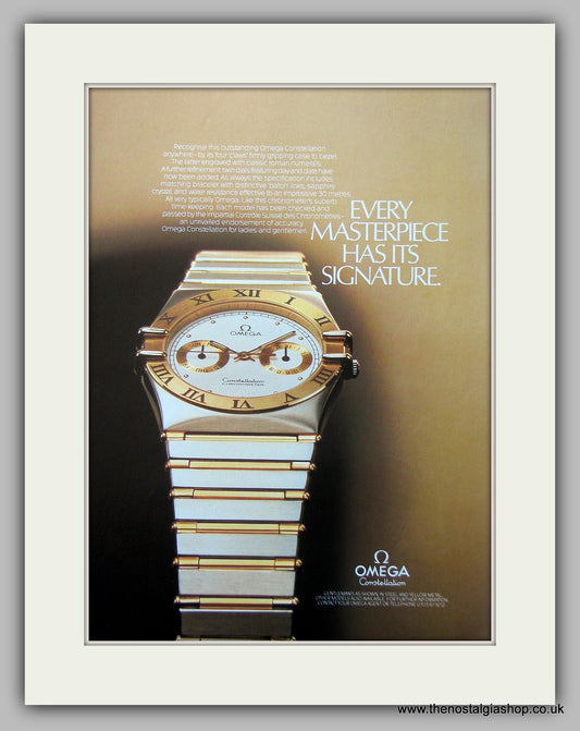 Omega Constellation Chronometer Watch Original Advert 1986 (ref AD6921)