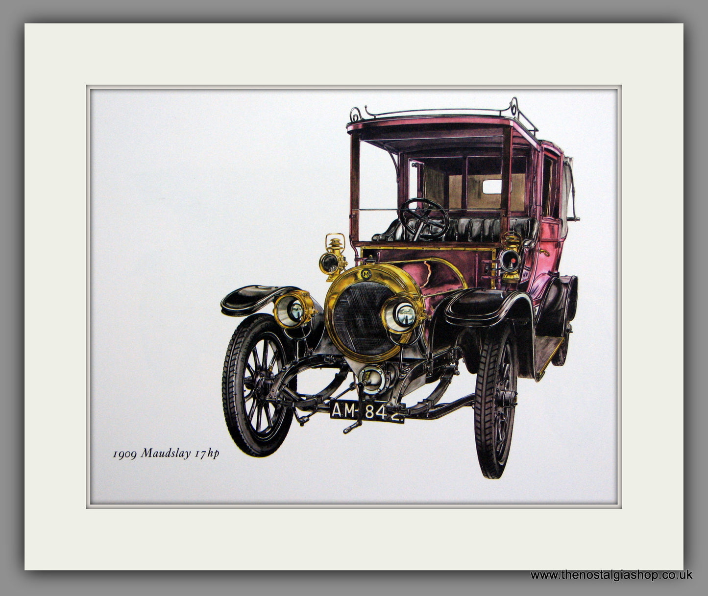 Maudslay 17hp 1909. Mounted Print.