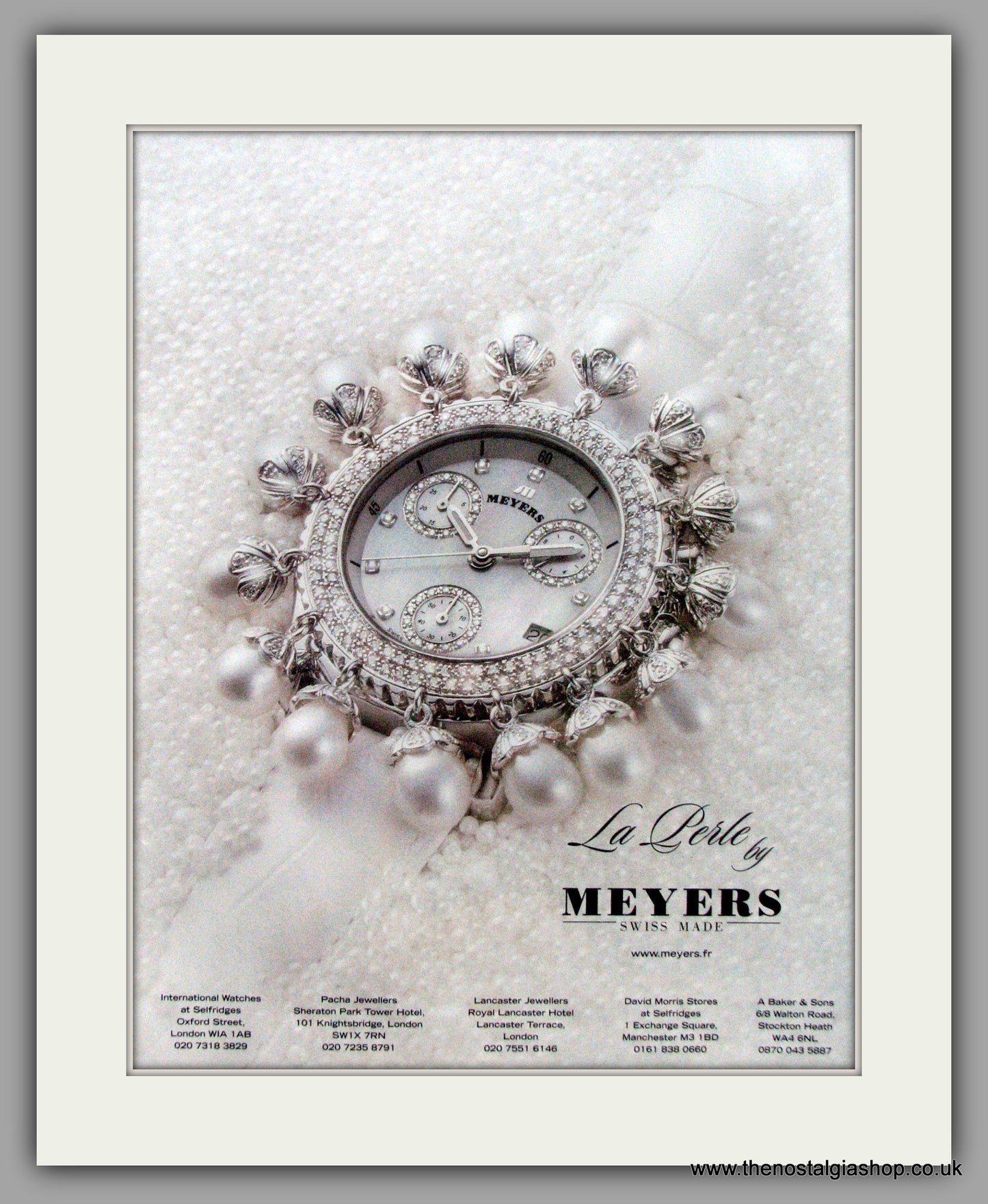 La Perle By Meyers Swiss Watches. Original Advert 2007 (ref AD7974)