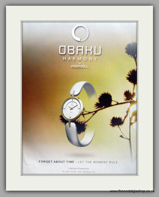 Ingersoll Obaku Harmony Watches. Original Advert 2009 (ref AD7975)