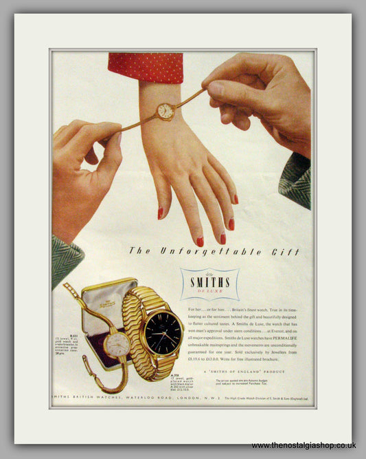 Smiths de Luxe Watches. Original Advert 1955 (ref AD7994)