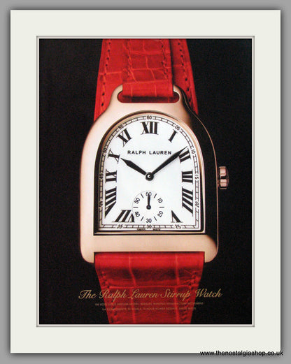 Ralph Lauren Stirrup Watch. Original Double Advert 2010 (ref AD50163)