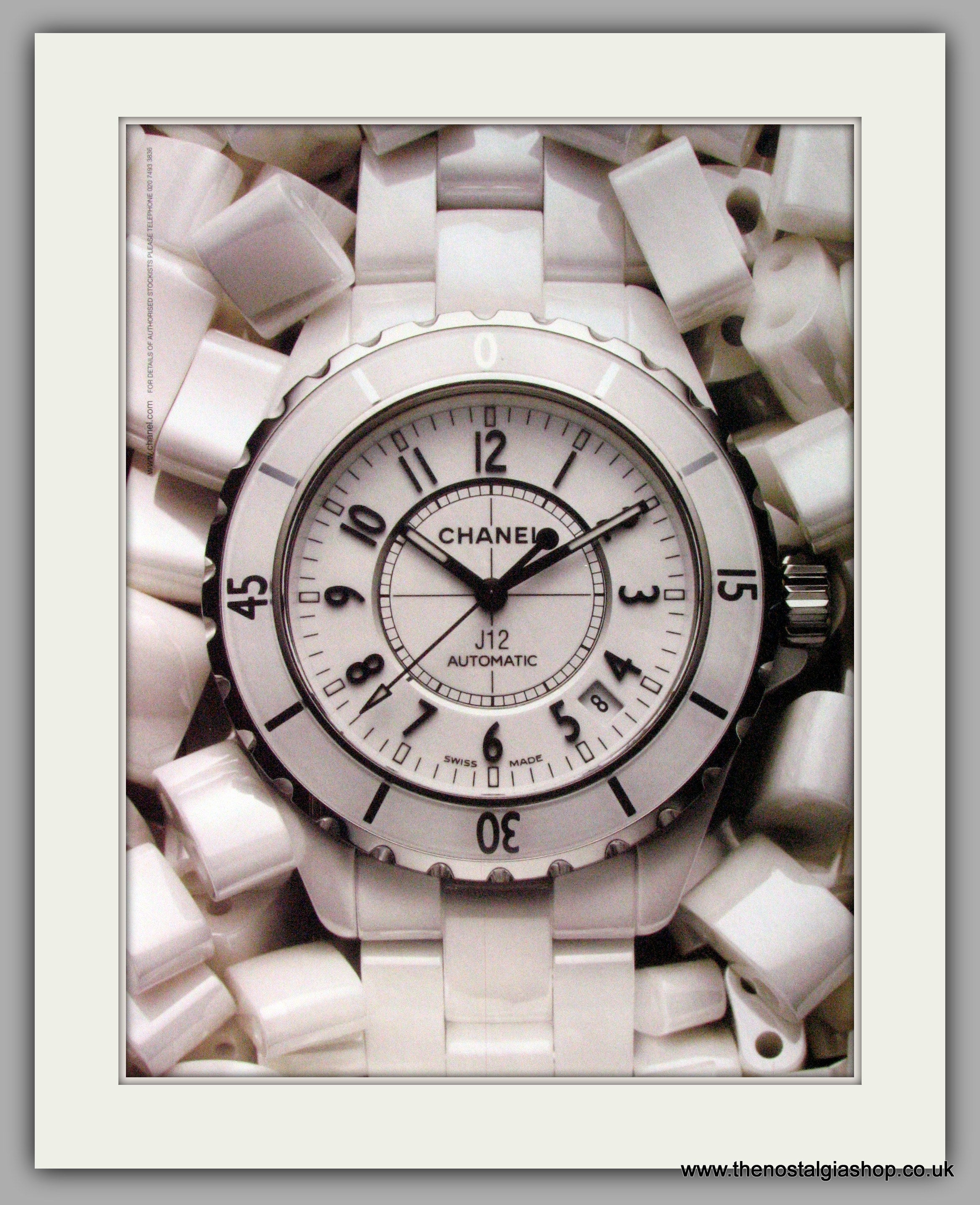 Chanel J 12 Automatic Watch. Original Double Advert 2009 ref AD50171