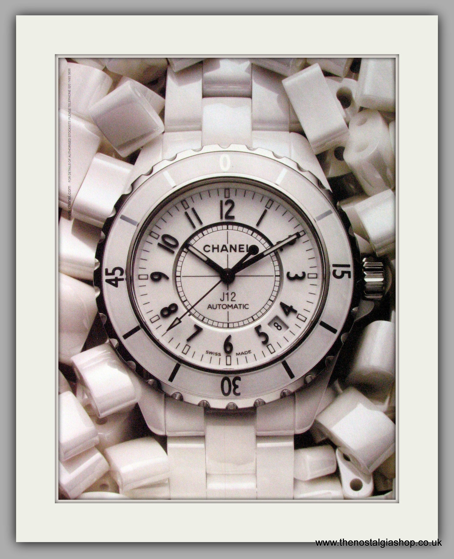 Chanel J 12 Automatic Watch. Original Double Advert 2009 (ref AD50171)