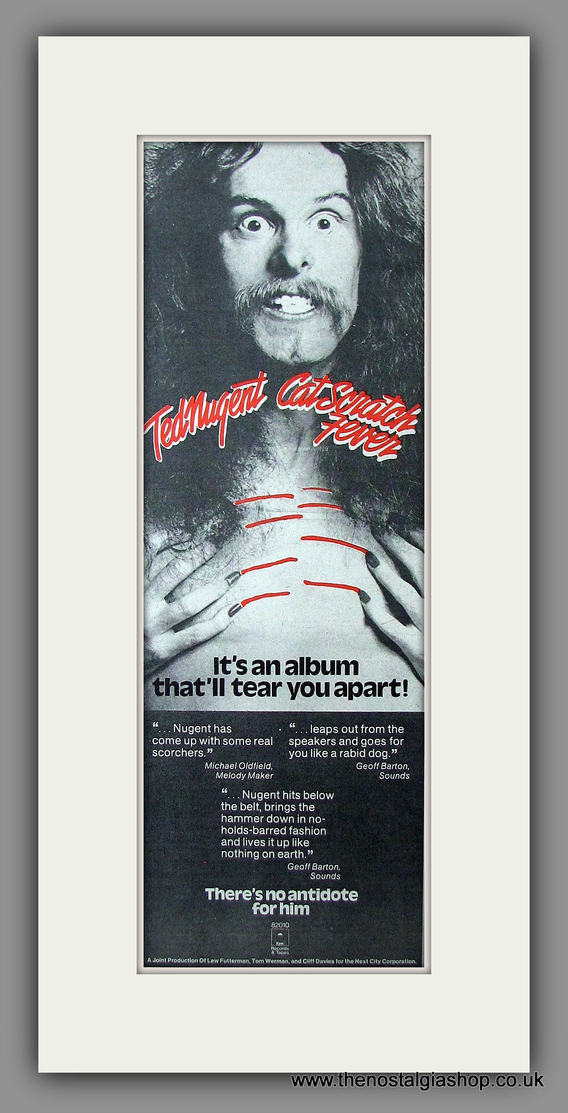 Ted Nugent. Cat Scratch Fever. Original Advert 1977 (ref AD200006)