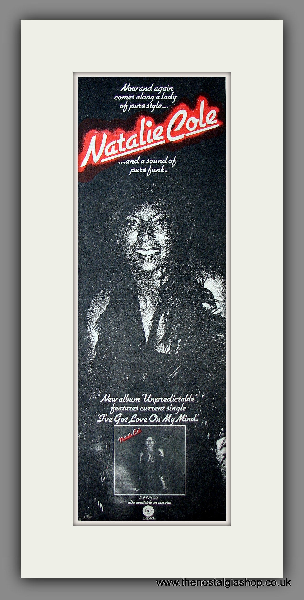 Natalie Cole. Unpredictable. Original Advert 1977 (ref AD200014)