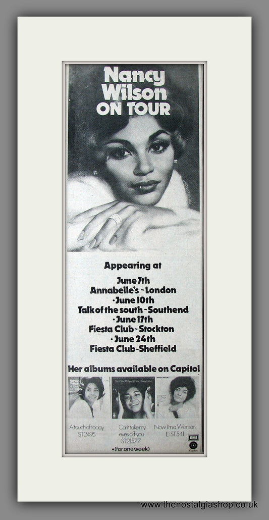 Nancy Wilson. UK Tour. Original Advert 1973 (ref AD200015)