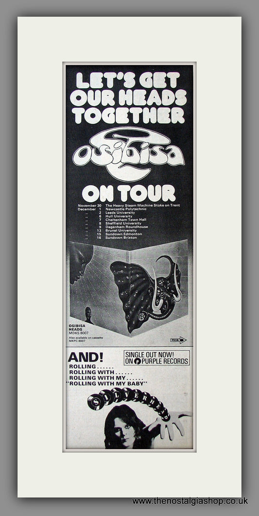 Osibisa on Tour. Original Advert 1972 (ref AD200039)