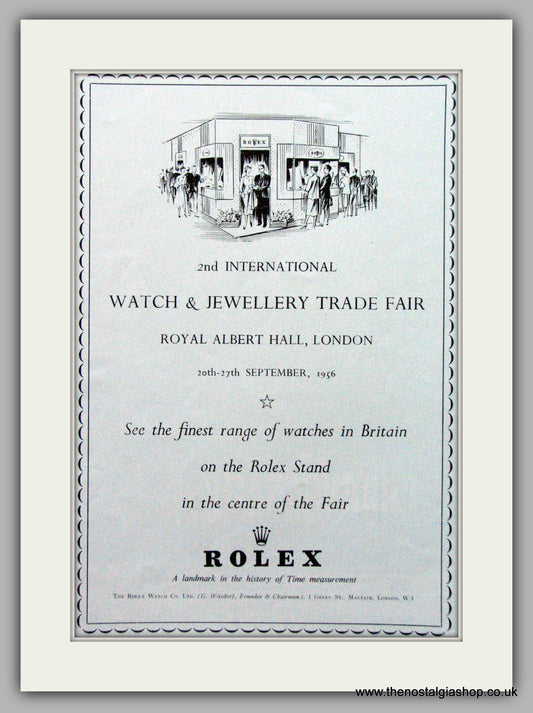 Rolex Watches Trade Fair Original Advert 1956 (ref AD7012)