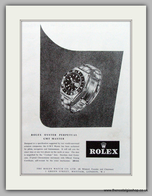 Rolex Oyster Perpetual GMT Master Original Advert 1959 (ref AD7013)