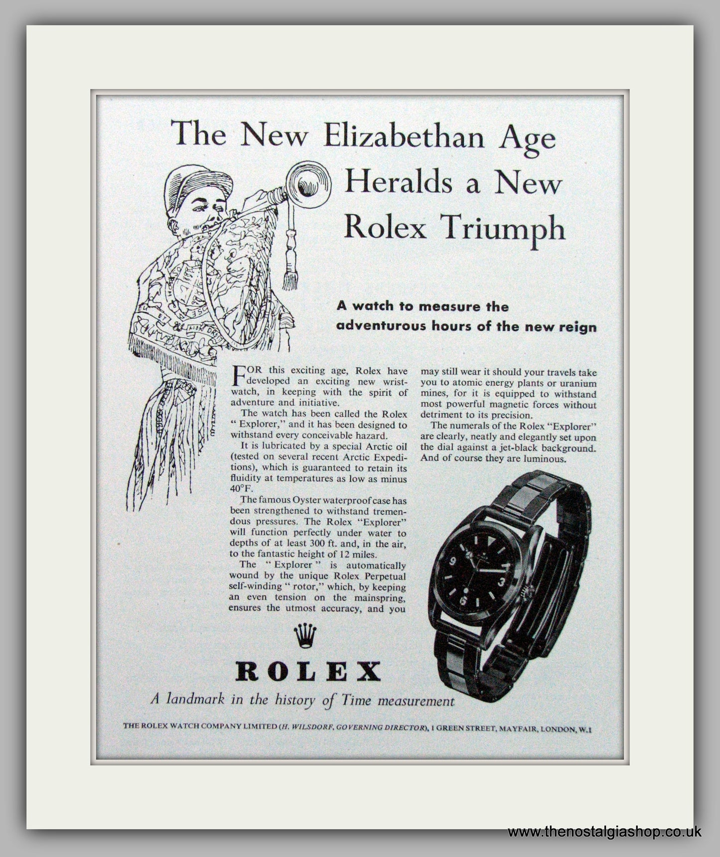 Rolex Explorer Watches Original Advert 1953 (ref AD7025)