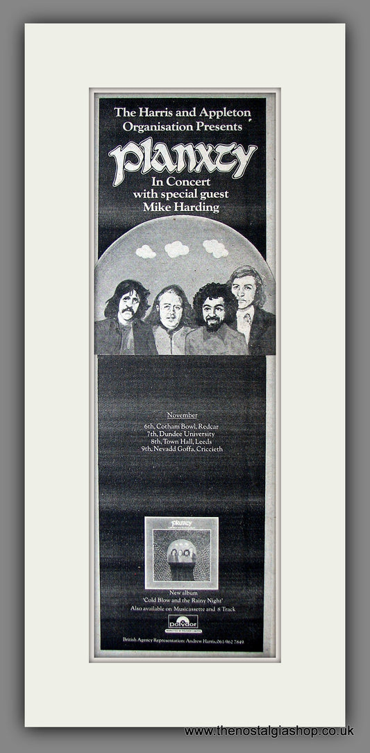 Planxty. UK Tour. Original Advert 1974 (ref AD200095)