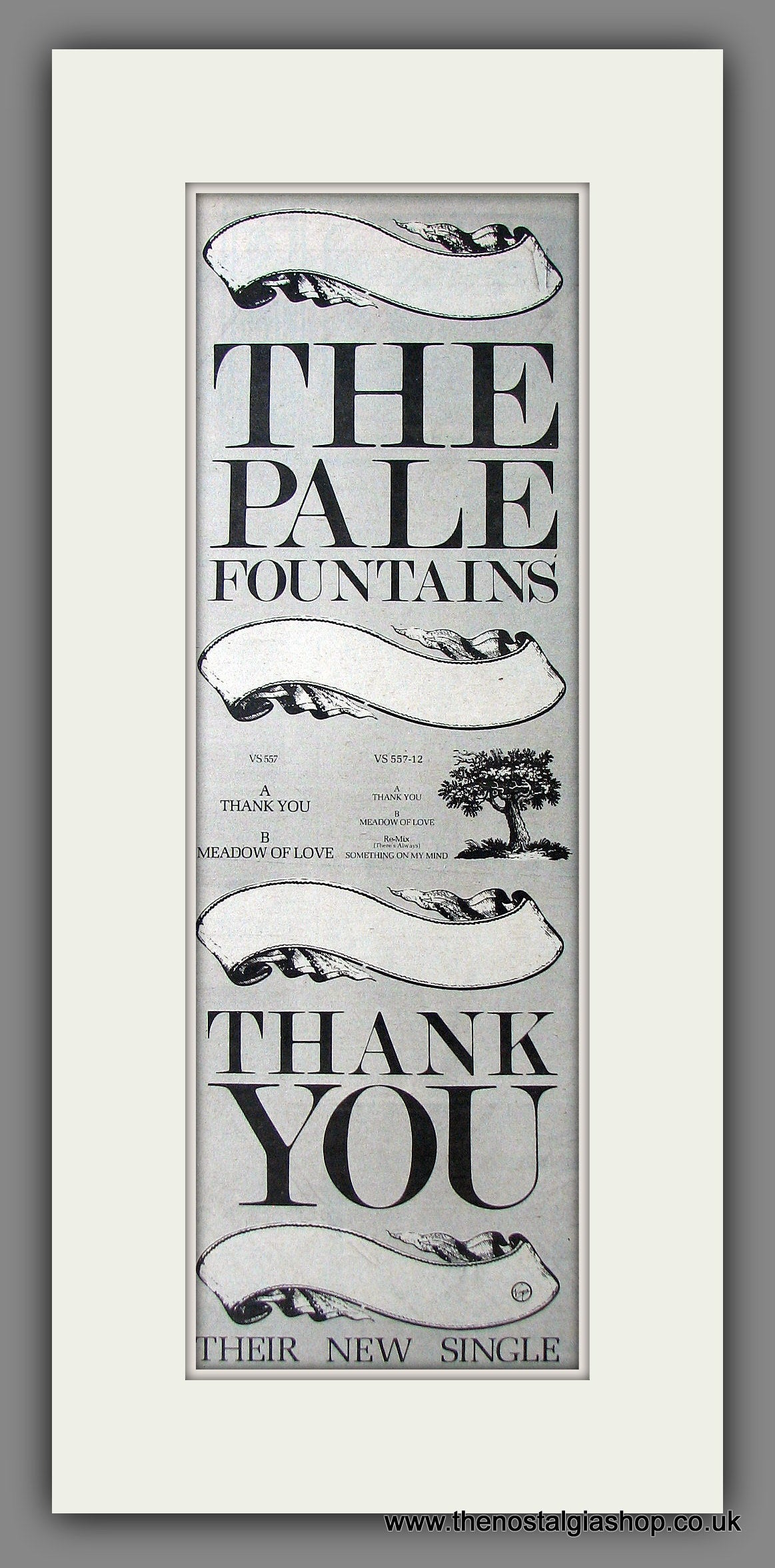 Pale Fountains. Thank You. Original Advert 1982 (ref AD200113)