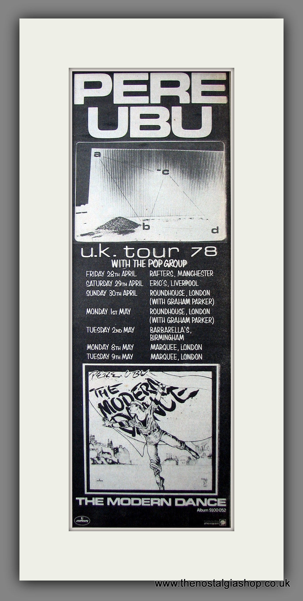 Pere Ubu. UK Tour '78. Original Advert 1978 (ref AD200120)