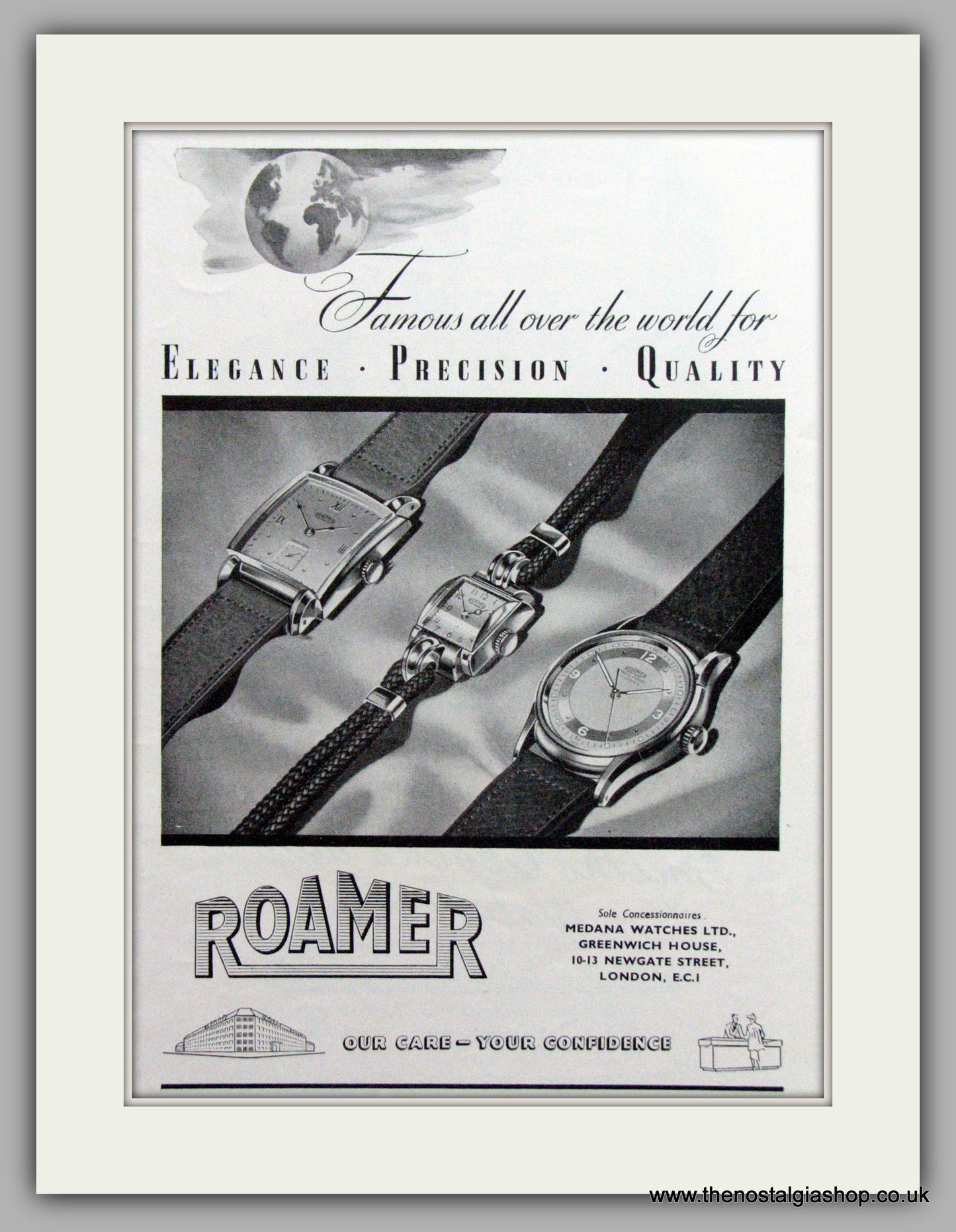 Roamer Watches. Original Advert 1949 (ref AD7064)