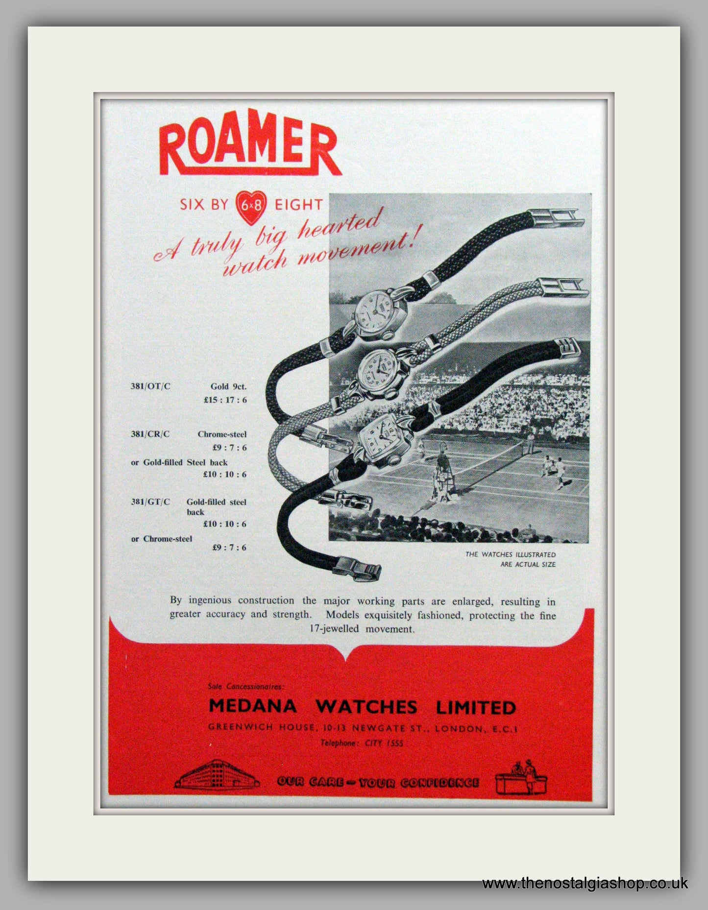 Roamer Watches. Original Advert 1955 (ref AD7065)