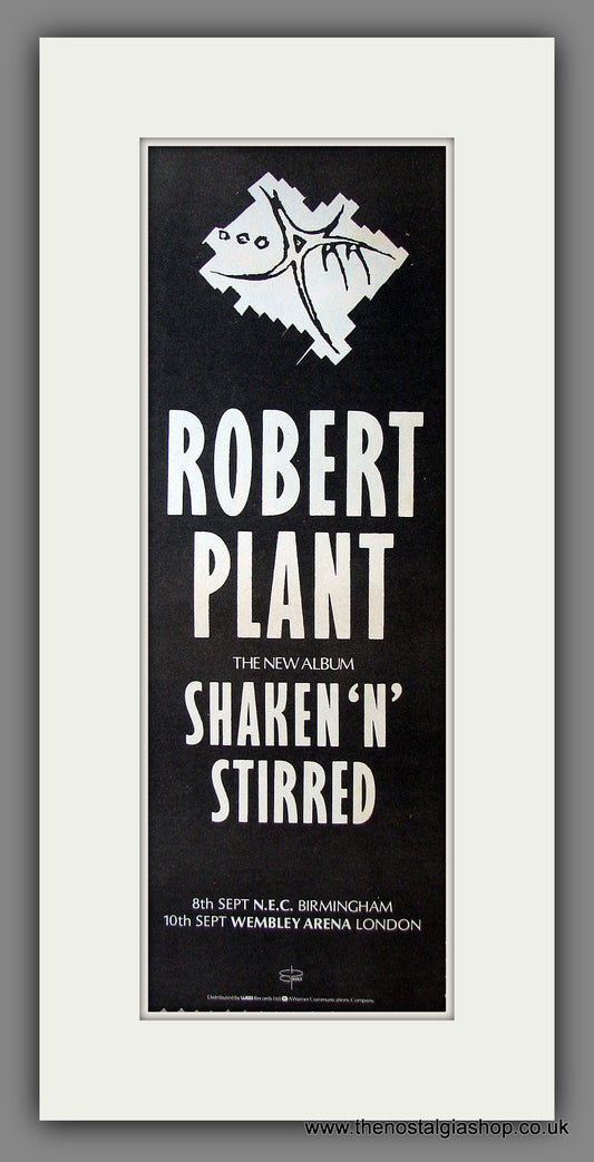 Robert Plant. Shaken 'N' Stirred. Original Advert 1985 (ref AD200131)