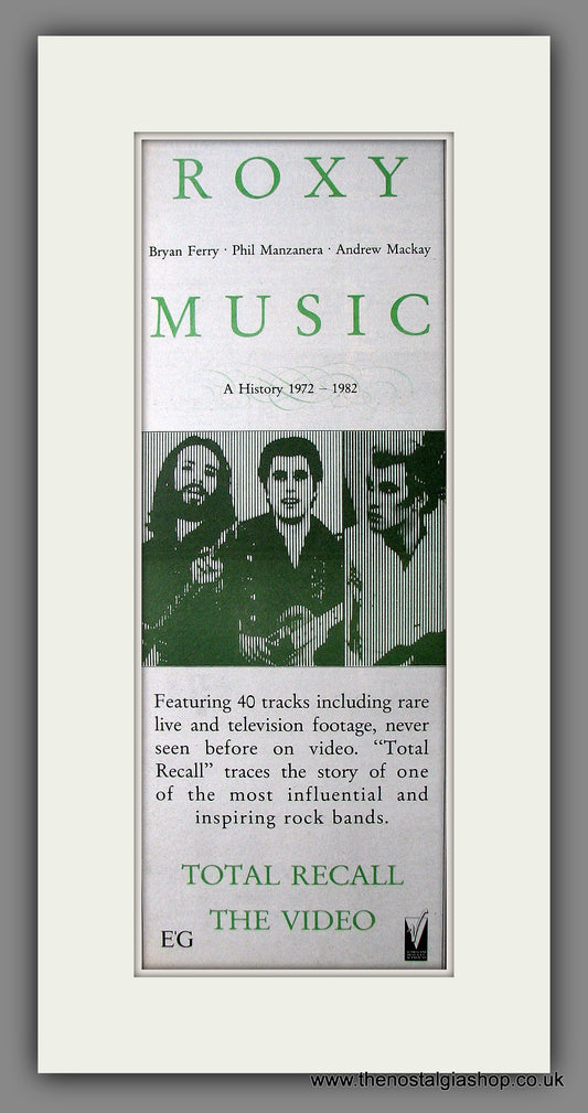 Roxy Music, A History. Original Advert 1990 (ref AD200133)