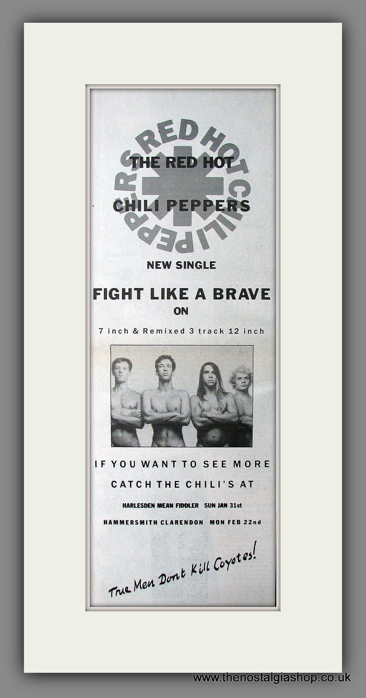 Red Hot Chili Peppers. Fight Like a Brave. Original Advert 1988 (ref AD200135)