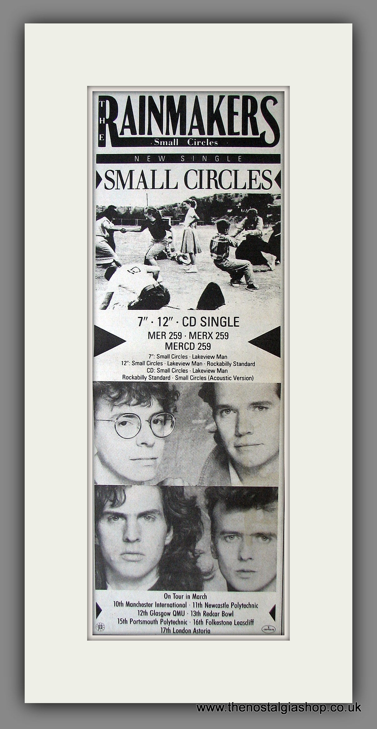 Rainmakers. Small Circles. Original Advert 1988 (ref AD200137)