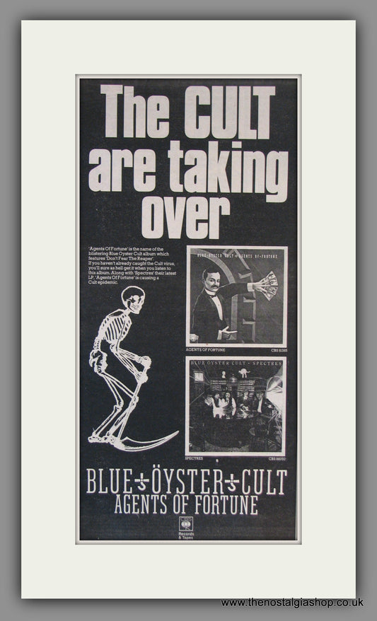 Blue Oyster Cult. Agents Of Fortune. Original Advert 1978 (ref AD11781)