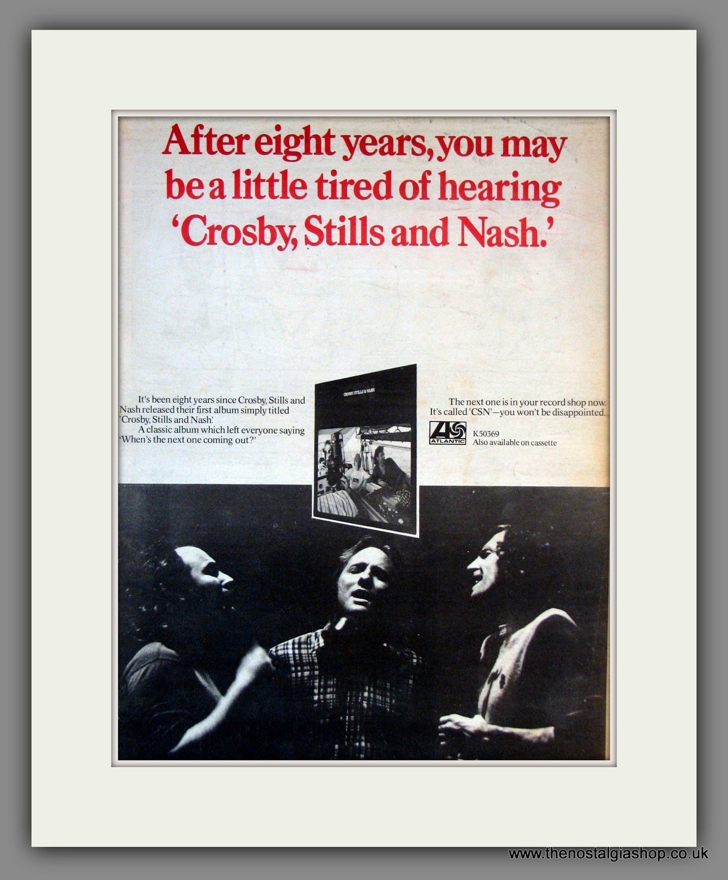 Crosby, Stills And Nash. Original Advert 1977 (ref AD11784)